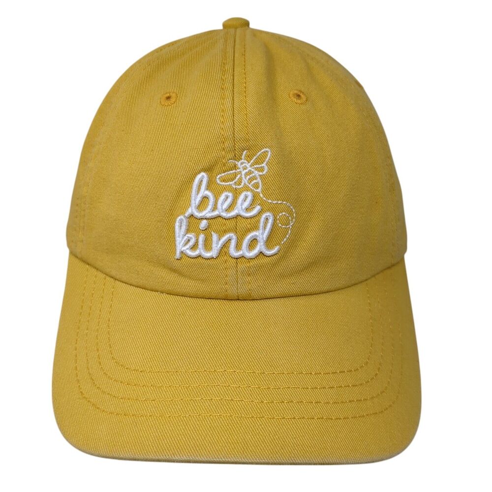 Bee Kind Slideback Hat Yellow OS Adjustable Embroidered 6 Panel State of Mind